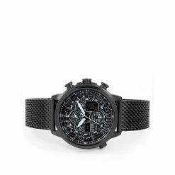 Citizen Navihawk World Time Stainless Steel Chronograph Watch Men Black Mix