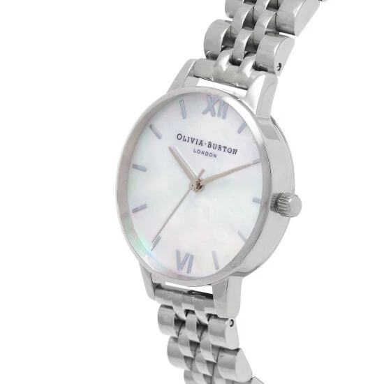 Olivia Burton Mother Of Pearl Silver Watch Women Silver Mix 3 Olivia Burton Mother Of Pearl Silver Watch Women Silver Mix