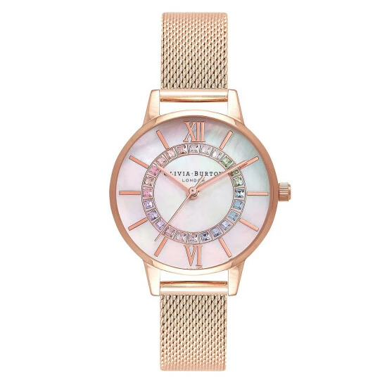 Olivia Burton Rainbow Sparkle Rose Gold Quartz Watch Women Golden Rose 5 Olivia Burton Rainbow Sparkle Rose Gold Quartz Watch Women Golden Rose - Image 3