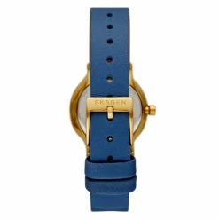 Skagen Freya Blue Leather Watch Women Blue Mix