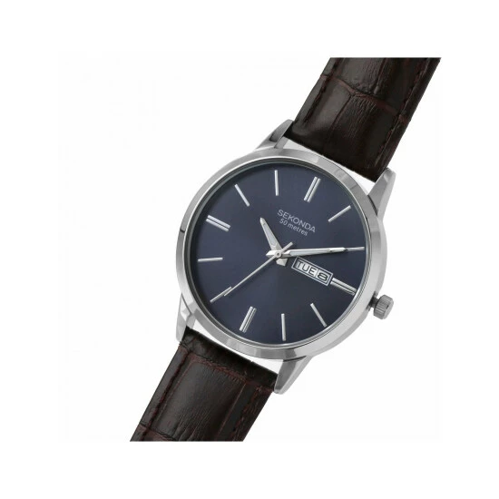 Sekonda 1662 Leather Watch Men Navy 7 Sekonda 1662 Leather Watch Men Navy - Image 5