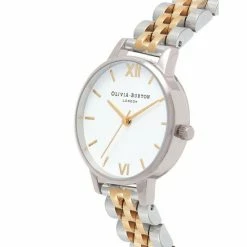 Olivia Burton Stainless Steel Silver & Rose Gold Watch Women Silver Mix