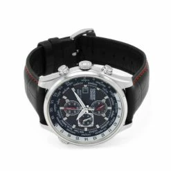 Citizen Red Arrows Eco-Drive Chronograph Leather Watch Men Black Mix