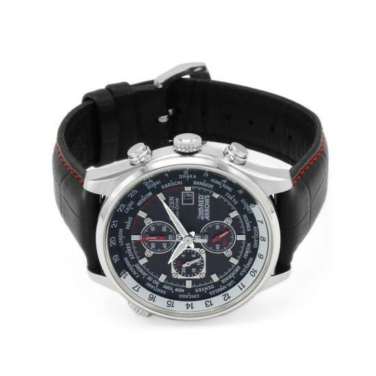 Citizen Red Arrows Eco-Drive Chronograph Leather Watch Men Black Mix 3 Citizen Red Arrows Eco-Drive Chronograph Leather Watch Men Black Mix