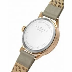 Radley Dog & Rose Print Leather Analogue Quartz Watch Women Khaki Mix