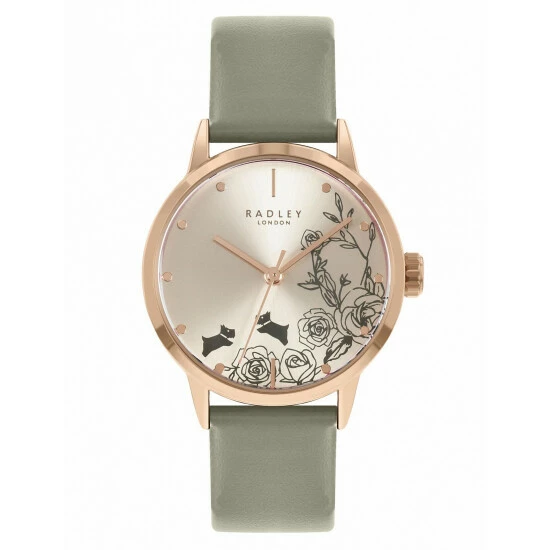 Radley Dog & Rose Print Leather Analogue Quartz Watch Women Khaki Mix 8 Radley Dog & Rose Print Leather Analogue Quartz Watch Women Khaki Mix - Image 6