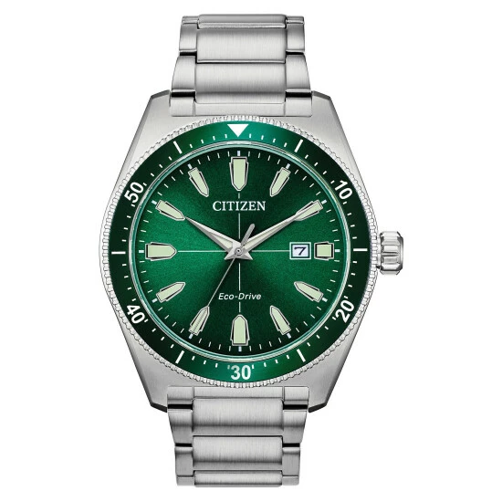 Citizen Eco-Drive Vintage Sport Stainless Steel Watch Men Green Mix 5 Citizen Eco-Drive Vintage Sport Stainless Steel Watch Men Green Mix - Image 3