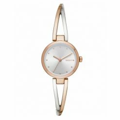 DKNY Crosswalk Crossover Bracelet Watch Women Gold Mix