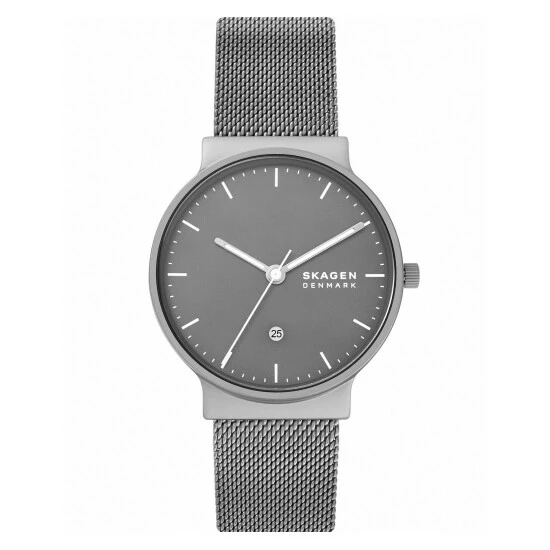 Skagen Anchor Grey Stainless Steel Bracelet Quartz Watch Men Grey Mix 5 Skagen Anchor Grey Stainless Steel Bracelet Quartz Watch Men Grey Mix - Image 3