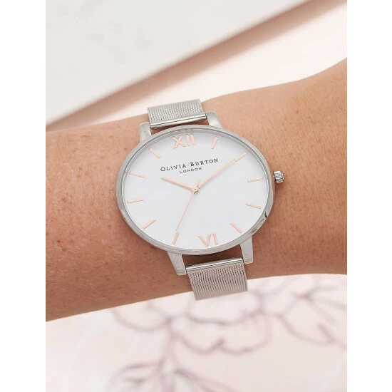Olivia Burton Big Dial Silver Quartz Watch Women Silver Mix 6 Olivia Burton Big Dial Silver Quartz Watch Women Silver Mix - Image 4