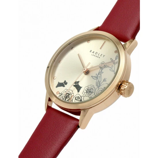 Radley Floral Dog Leather Analogue Quartz Watch Women Pink Mix 4 Radley Floral Dog Leather Analogue Quartz Watch Women Pink Mix - Image 2